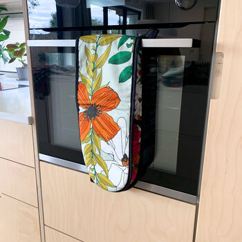 Double Oven Gloves Vivid Garden Blooms Floral, 4 of 12