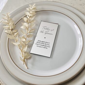 Father Of The Groom Gold Silver Wedding Place Setting, 3 of 3
