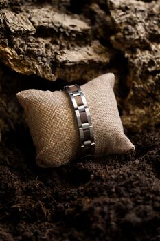 Algarve Engraved Stainless Steel And Walnut Bracelet, 4 of 7