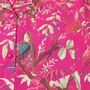 Ladies Hot Pink Birds Of Paradise Print Cotton Pyjamas, thumbnail 3 of 3