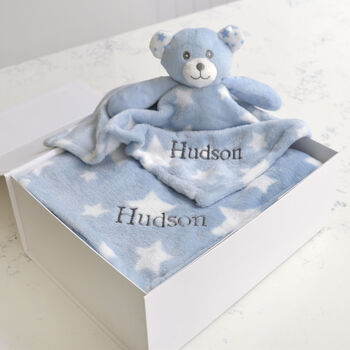 Personalised Teddy Stars Comforter And Blanket Set, 4 of 9