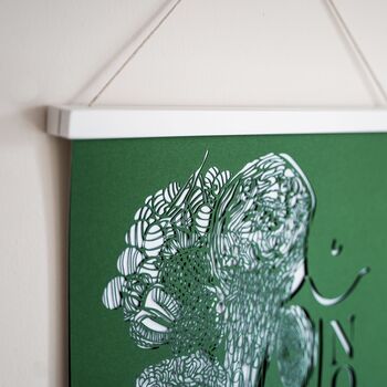 'Nourish' Green Kitchen Papercut Wall Art, 6 of 8