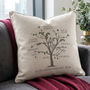 Personalised Ruby Anniversary Family Tree Cushion, thumbnail 1 of 6