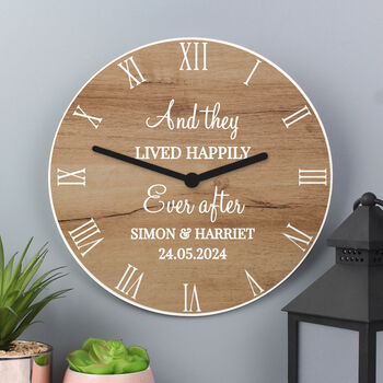 Free Text Personalised Wood Effect Clock Gift, 4 of 4
