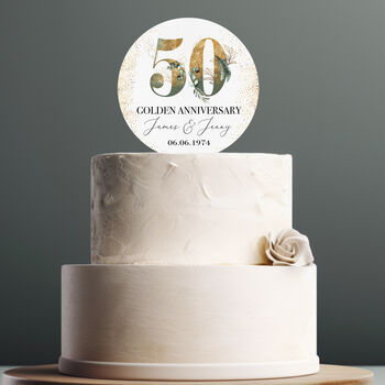 50th Wedding Anniversary Personalised Cake Topper, 3 of 5