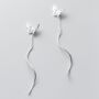 Sterling Silver Butterfly Spiral Threader Earrings, thumbnail 1 of 4