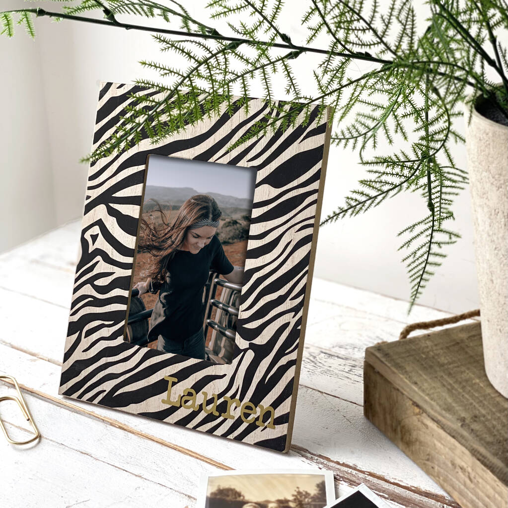 Zebra Print Wooden Photo Frame By Solesmith