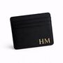 Personalised Smooth Black Unisex Faux Leather Card Holder, thumbnail 2 of 5