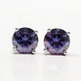 Amethyst Moissanite Crystal Sterling Silver Earrings, thumbnail 1 of 6