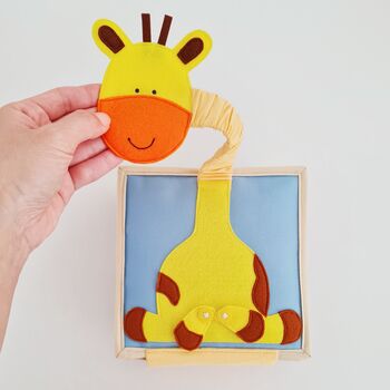 'Cheeky Giraffe' Mini Sensory Fabric Sewn Quiet Book, 3 of 9