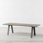 Trent Grey Natural Solid Wood A Shaped Dining Table, thumbnail 1 of 7
