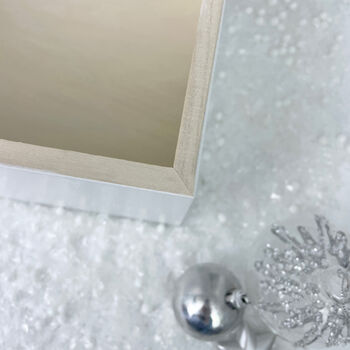 Personalised White Wooden Santa Paws Pet Christmas Eve Box Three Sizes 22cm | 27cm | 30cm, 4 of 7