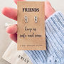 Silver Safety Pin Earrings. Friends Keep Us Safe, thumbnail 3 of 3