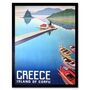 Travel Island Corfu Greece Boats Pier Wall Art Print, thumbnail 1 of 3