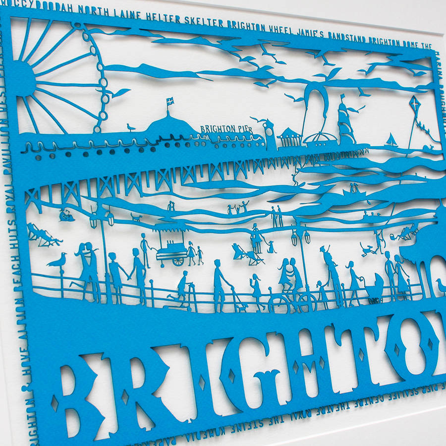 Brighton Seafront Folk Art Papercut