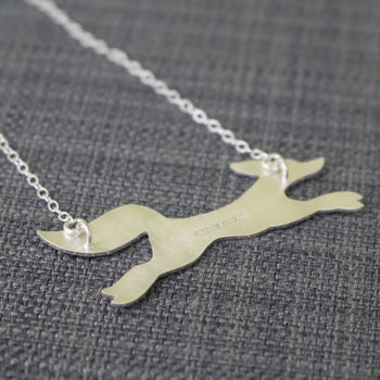Sterling Silver Watercolour Small Fox Necklace, 3 of 3