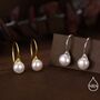 Genuine Freshwater Pearl Drop Hook Earrings, thumbnail 1 of 11