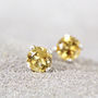 Yellow Citrine Stud Earrings In Silver Or Gold, thumbnail 1 of 11