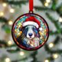 Border Collie In Santa Hat Suncatcher Decoration, thumbnail 4 of 6