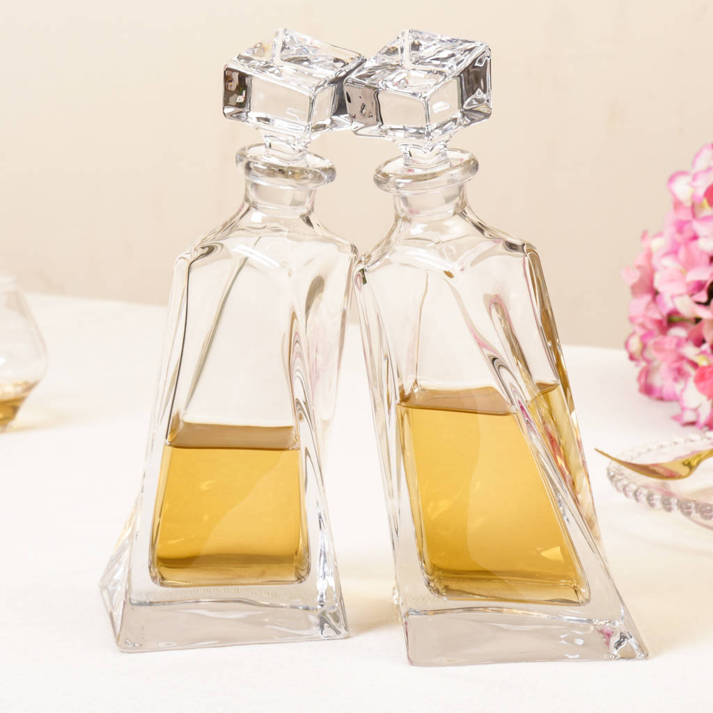 Set Of Two Luxury His And Hers Kissing Decanters By Dibor