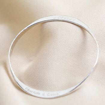 Personalised Hammered Sterling Silver Bangle, 9 of 10