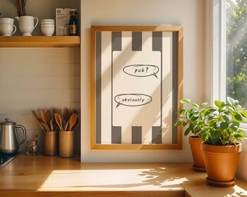 Pub? Obviously, Humorous Text Art Print, 2 of 6