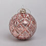 G Decor Set Of Four Glass Light Pink Christmas Baubles, thumbnail 4 of 5