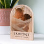 Personalised Solid Oak Wooden Arch Photo Block, thumbnail 1 of 3
