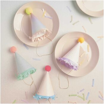 Luxury Pastel Party Hats With Pom Poms X Eight, 3 of 4