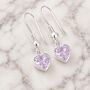 June Heart Birthstone Sterling Silver Alexandrite Earrings, thumbnail 4 of 5