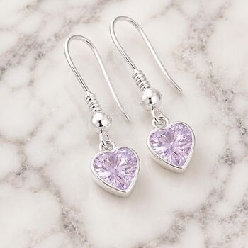 June Heart Birthstone Sterling Silver Alexandrite Earrings, 4 of 5
