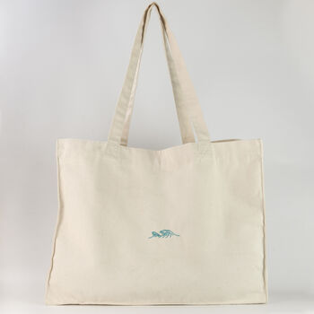 Wave Embroidered Beach Bag, 2 of 5