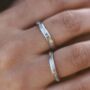 Sterling Silver Encoded Slim Couple Promise Ring Set, thumbnail 3 of 3