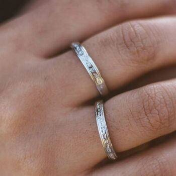 Sterling Silver Encoded Slim Couple Promise Ring Set, 3 of 3