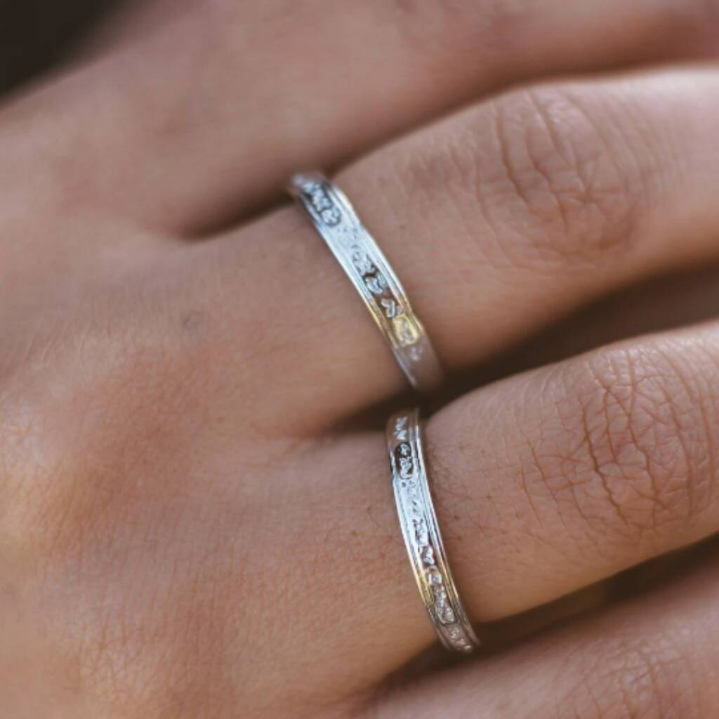 Slim Silver promise rings, Wedding Anniversary Ring