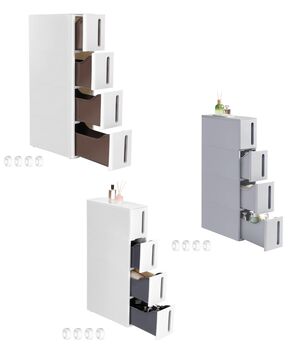 Narrow Plastic Storage Drawers Organising Unit On Wheels, 8 of 8