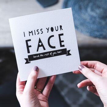'I Miss Your Face' Friendship And Anniversary Card, 3 of 8