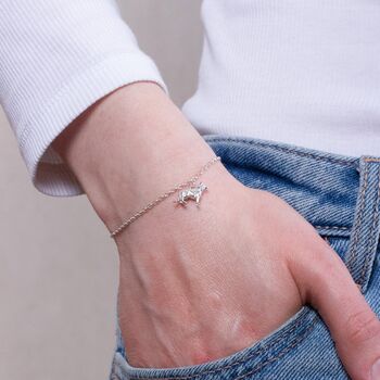 Personalised 3D Alsatian Silver Chain Bracelet, 3 of 10