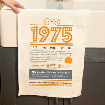 Personalised 50th Birthday Gift Microfibre Tea Towel, 6 of 9