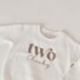 'Two Cheeky' Embroidered 2nd Birthday Sweatshirt, thumbnail 4 of 7
