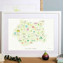 Map Of West Yorkshire Art Print, thumbnail 1 of 8