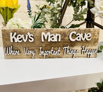 Personalised Man Cave Father's Day Gift Reclaimed Wood, 3 of 6