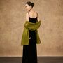 100% Mulberry Silk Scarf, Olive Green In Gift Box, thumbnail 6 of 6