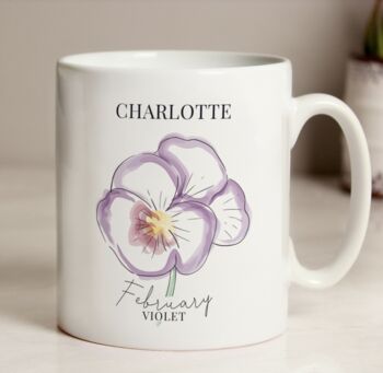 Personalised Flower Of The Month Mug, 4 of 9