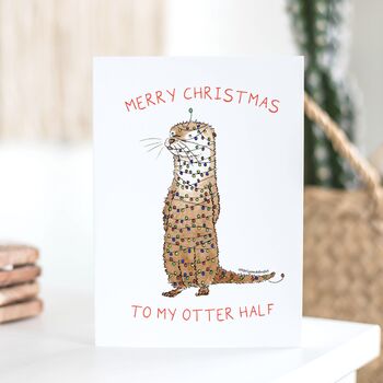 'To My Otter Half' Otter Christmas Card, 5 of 5