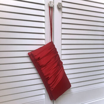 Red Satin Clutch Handbag Ella, 3 of 7