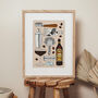 A4 Illustrated Espresso Martini Cocktail Print, thumbnail 1 of 2