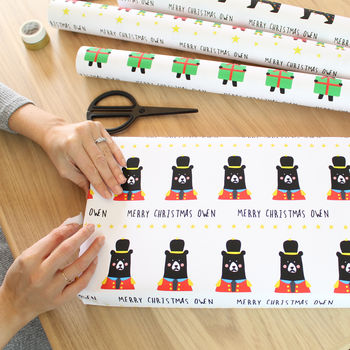 Personalised Bear Nutcracker Wrapping Paper, 2 of 2