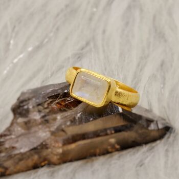 Rainbow Moonstone Gold Ring, 8 of 12