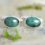 Natural Five.8ct Emerald Cufflinks In Sterling Silver, thumbnail 1 of 2